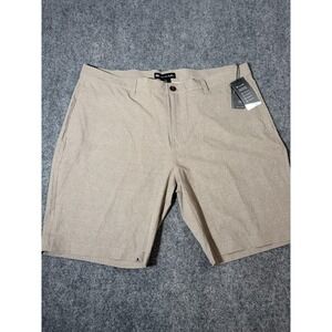 TravisMathew Shorts Mens 42 Beige Khaki 10 Inseam Grommet Golf Performance
